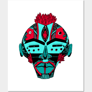 Turqred African Mask 4 Posters and Art